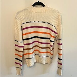 St. John's Bay Cream Multicolor Striped Sweater